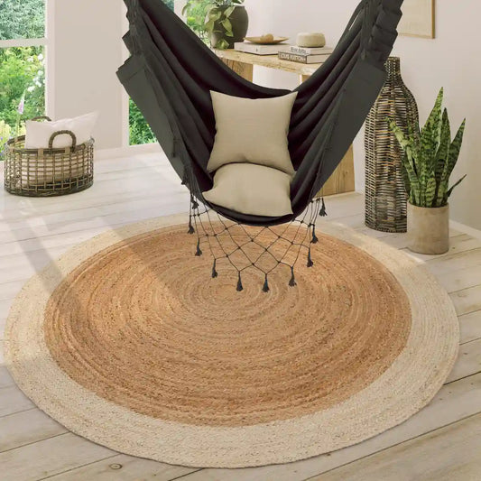 Tapis Rond Jute Gozo Ivoire - Tapis Rond Tissé à la main