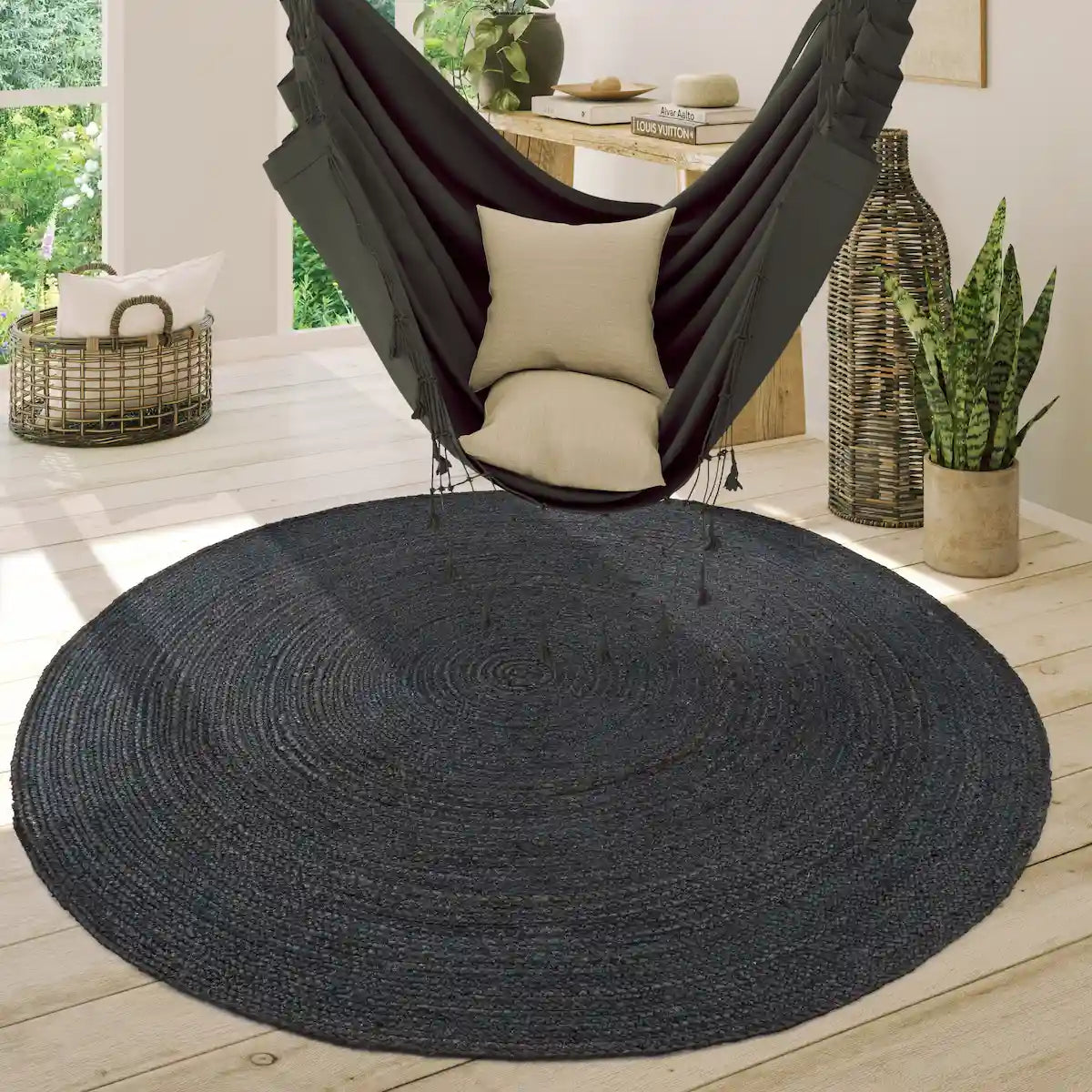 Tapis Rond Jute Pavo - Anthracite