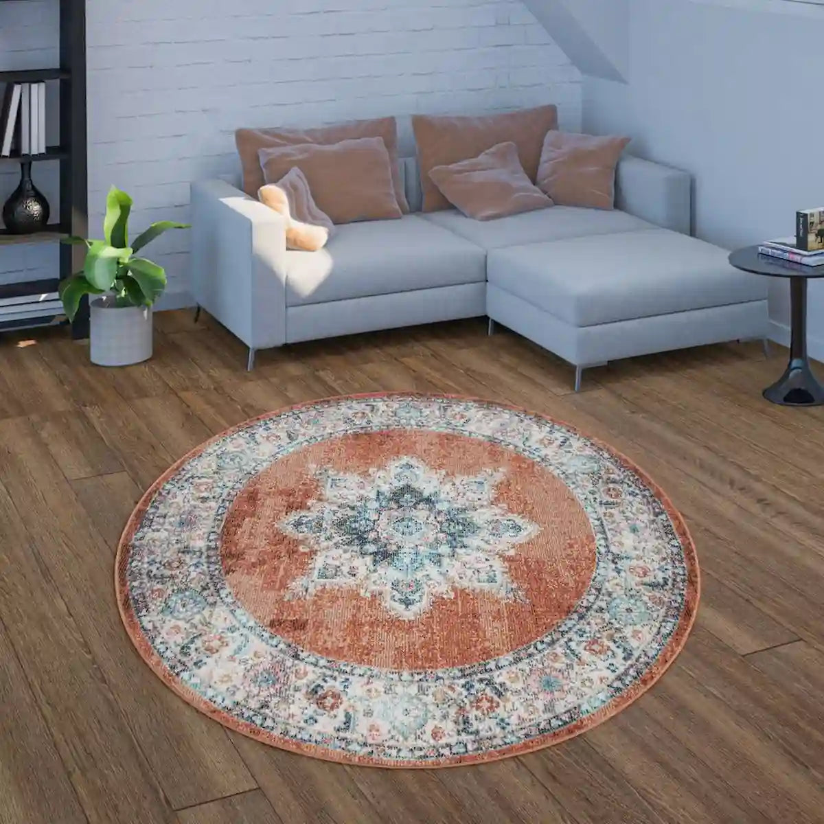 Tapis Rond Oriental Safi Rouge