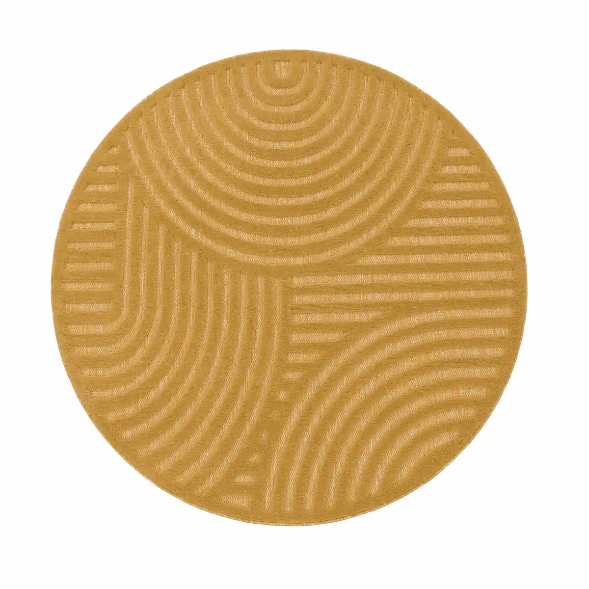 Tapis Rond Scandinave Zola - Jaune