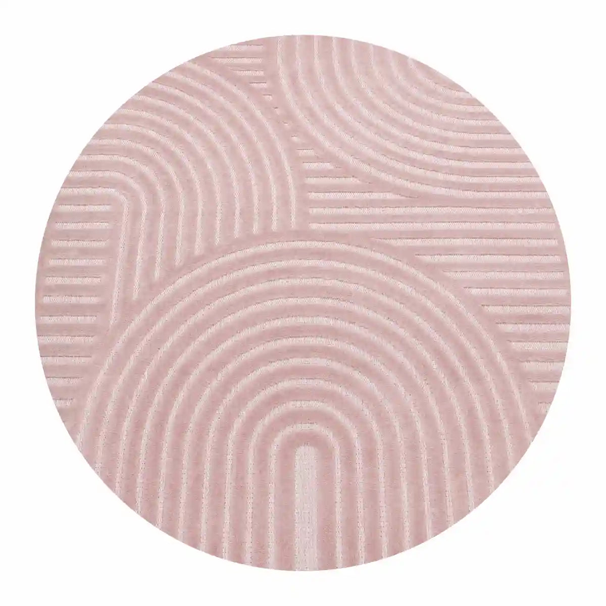 Tapis Rond Scandinave Zola - Rose