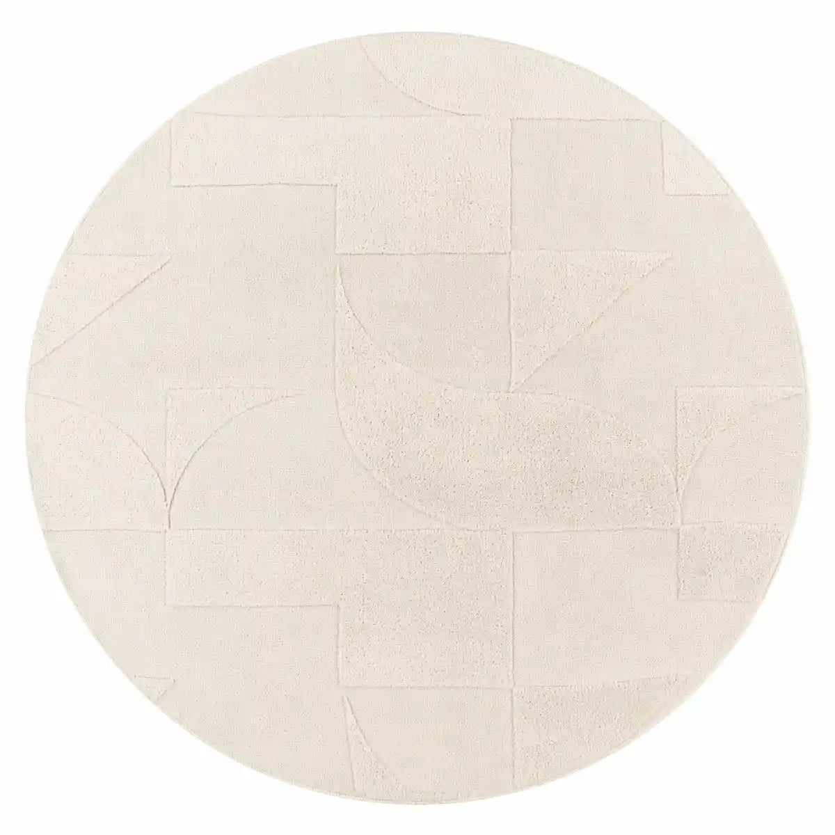 Tapis Rond Scandinave Liva sur fond blanc