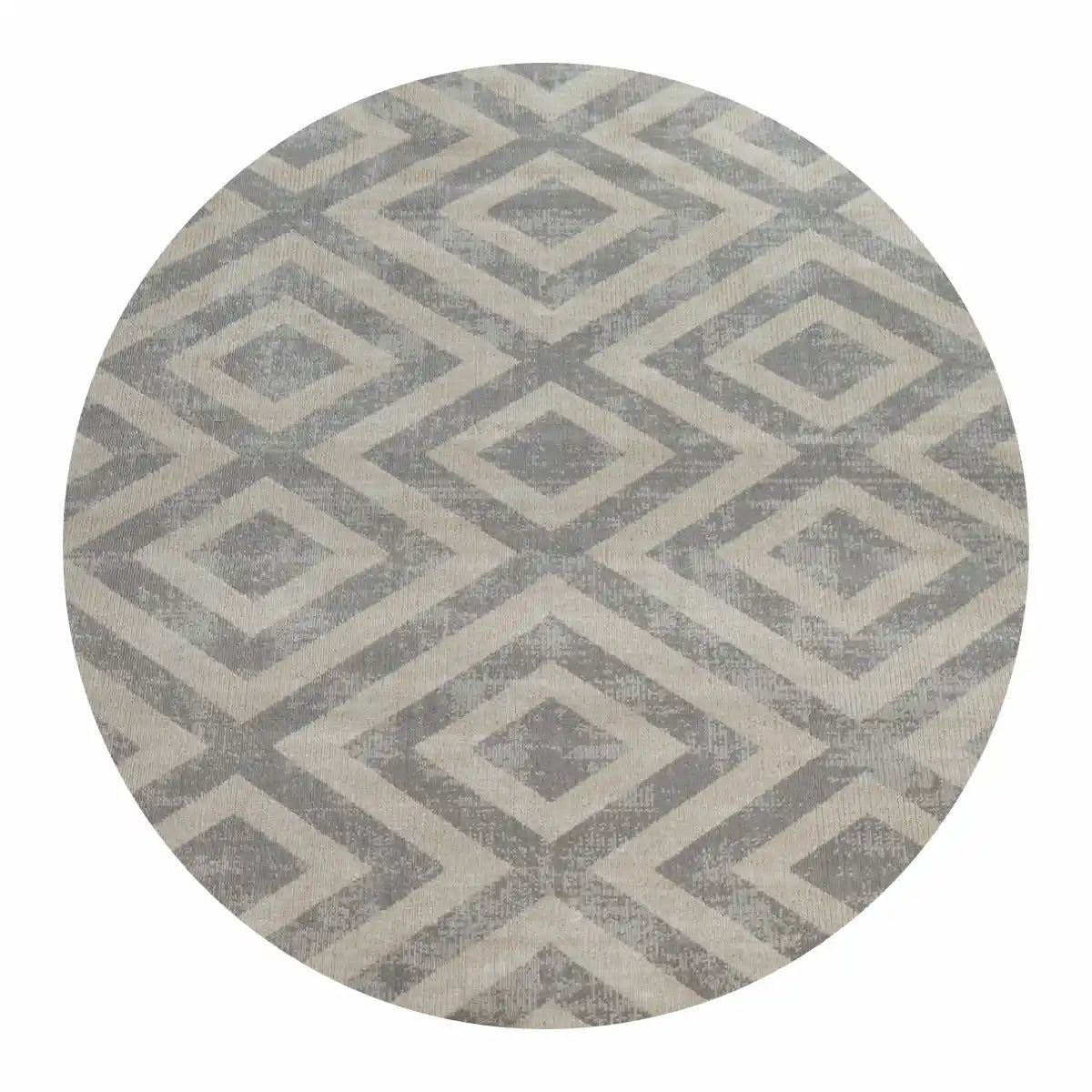 Tapis Rond Scandinave Losangia - Gris