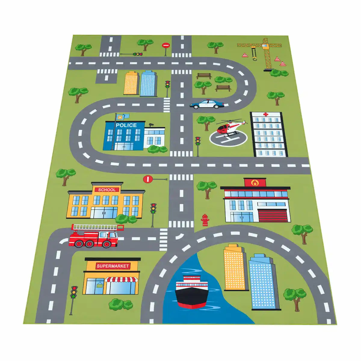 Tapis Route Enfant Nice sur fond blanc