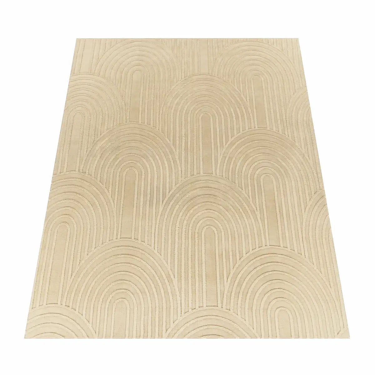 Tapis Scandinave Arco Beige sur fond blanc