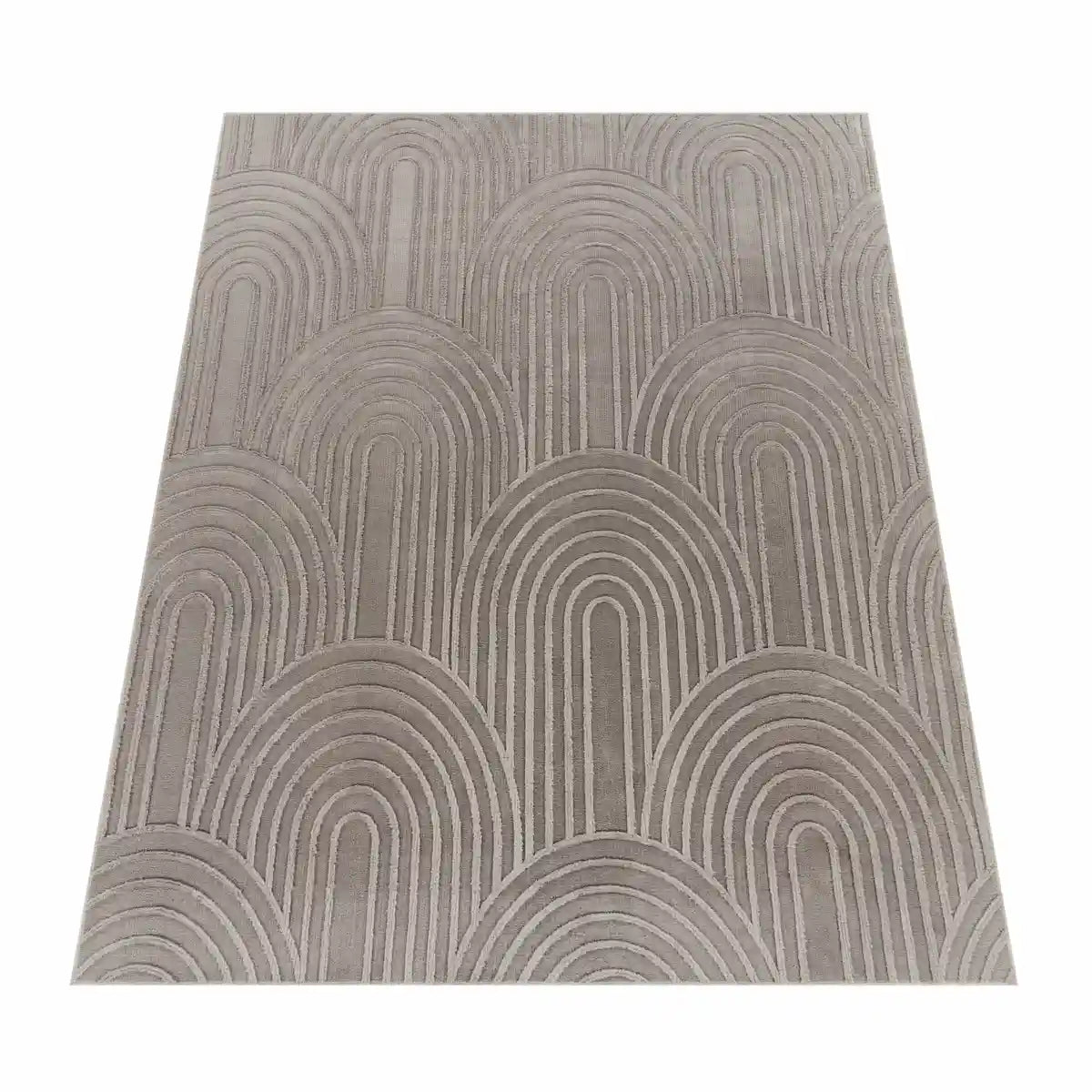 Tapis Scandinave Arco Gris sur fond blanc