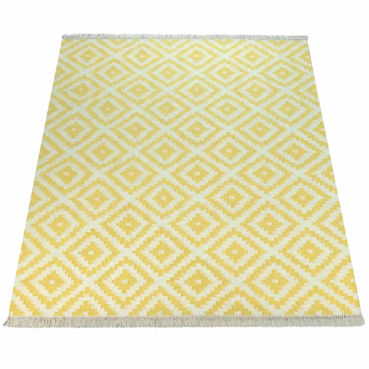 Tapis Scandinave Faza Jaune sur fond blanc