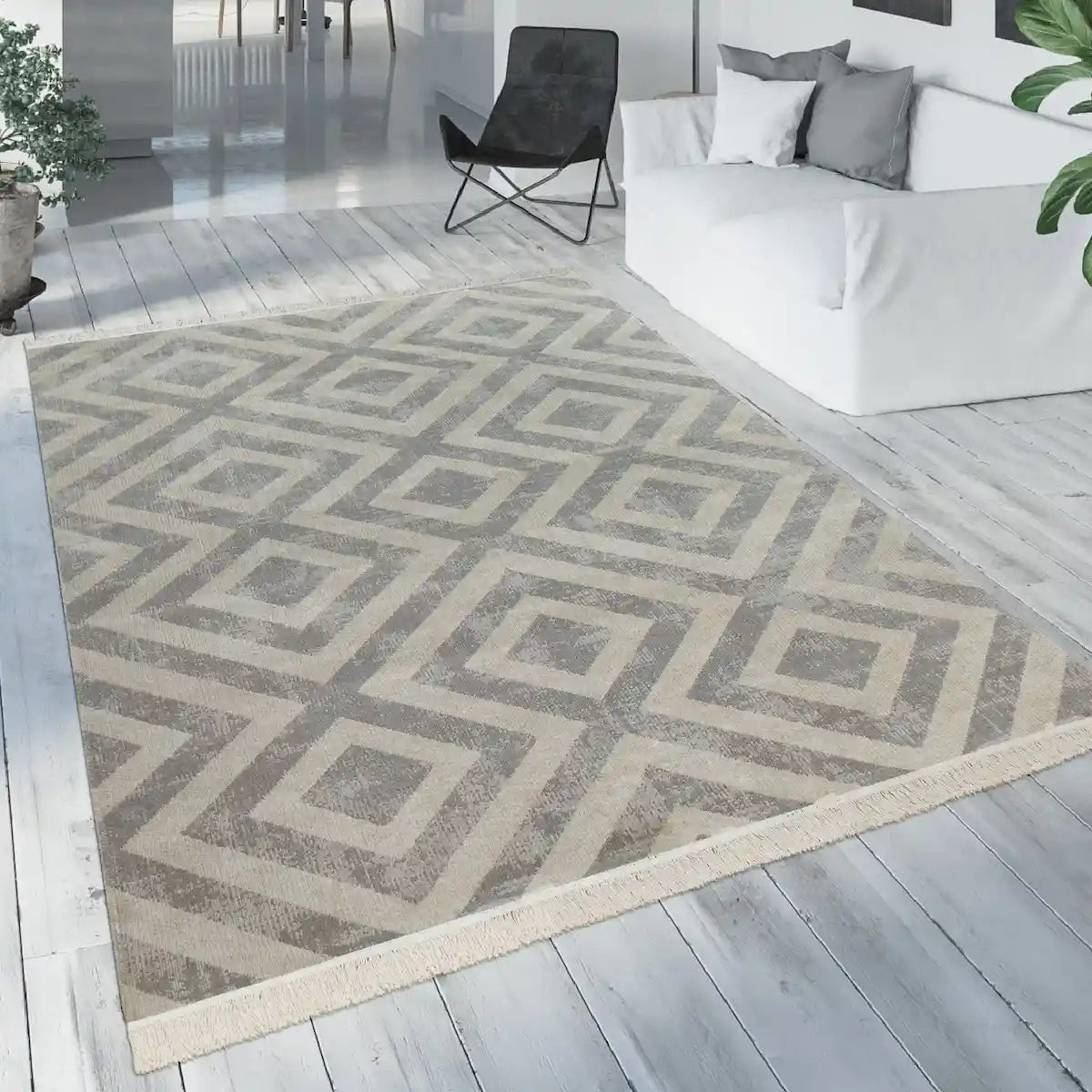 Tapis Scandinave Losangia - Gris