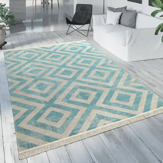 Tapis Scandinave Losangia - Turquoise