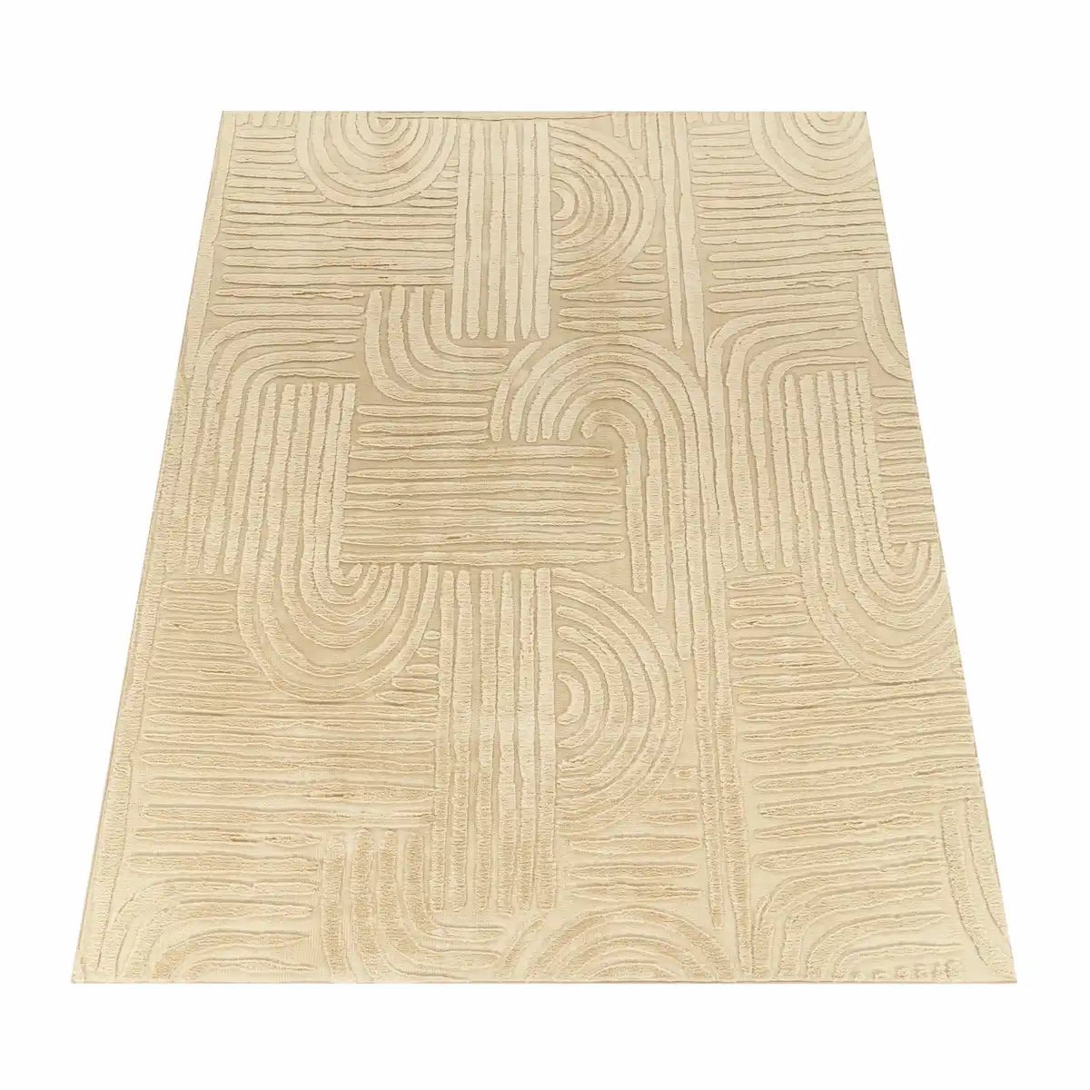 Tapis Scandinave Nila Beige sur fond blanc