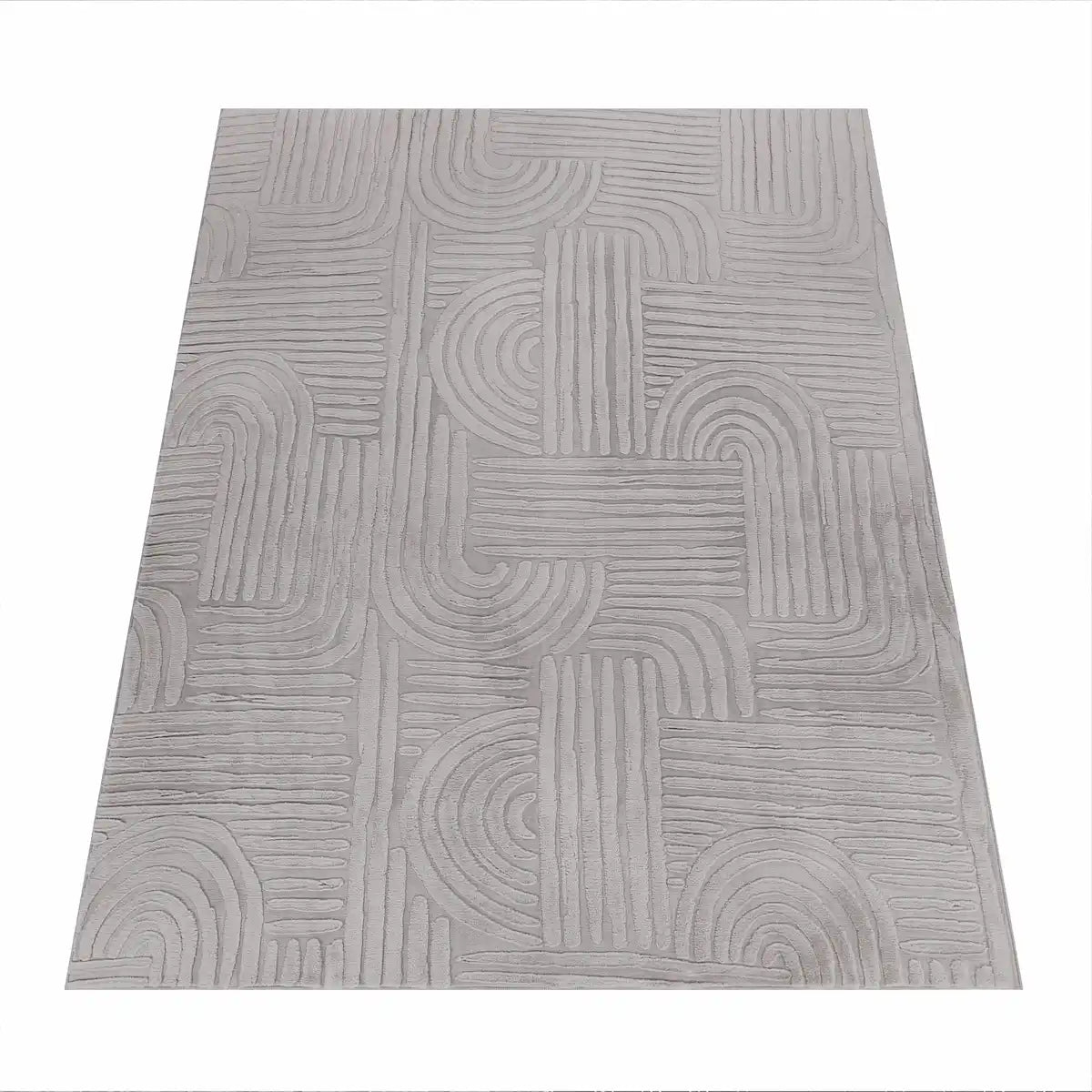 Tapis Scandinave Nila Gris sur fond blanc