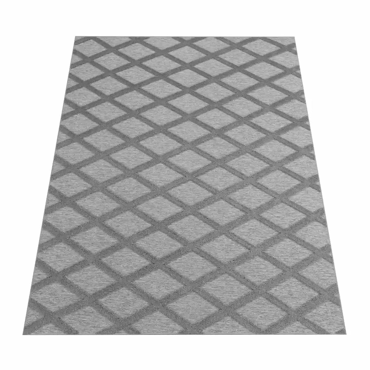 Tapis Scandinave Nova Gris sur fond blanc