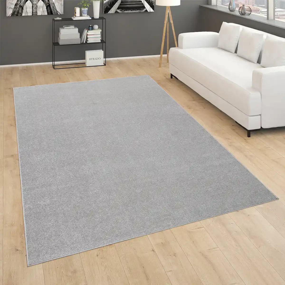 Tapis Uni Basic Argent