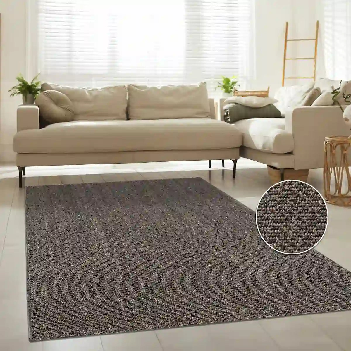 Tapis Uni Nara Anthracite