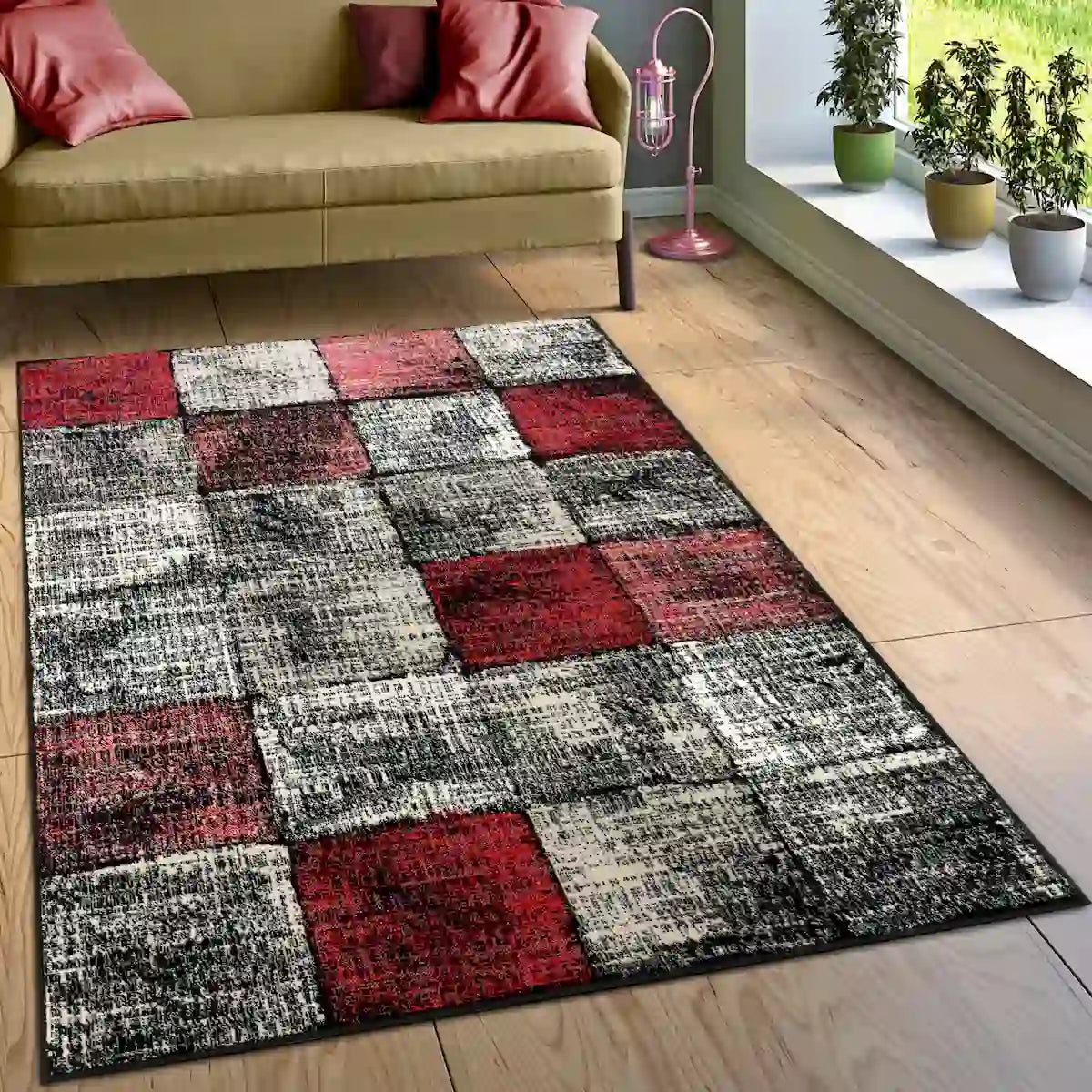 Tapis Vintage Patch - Rouge