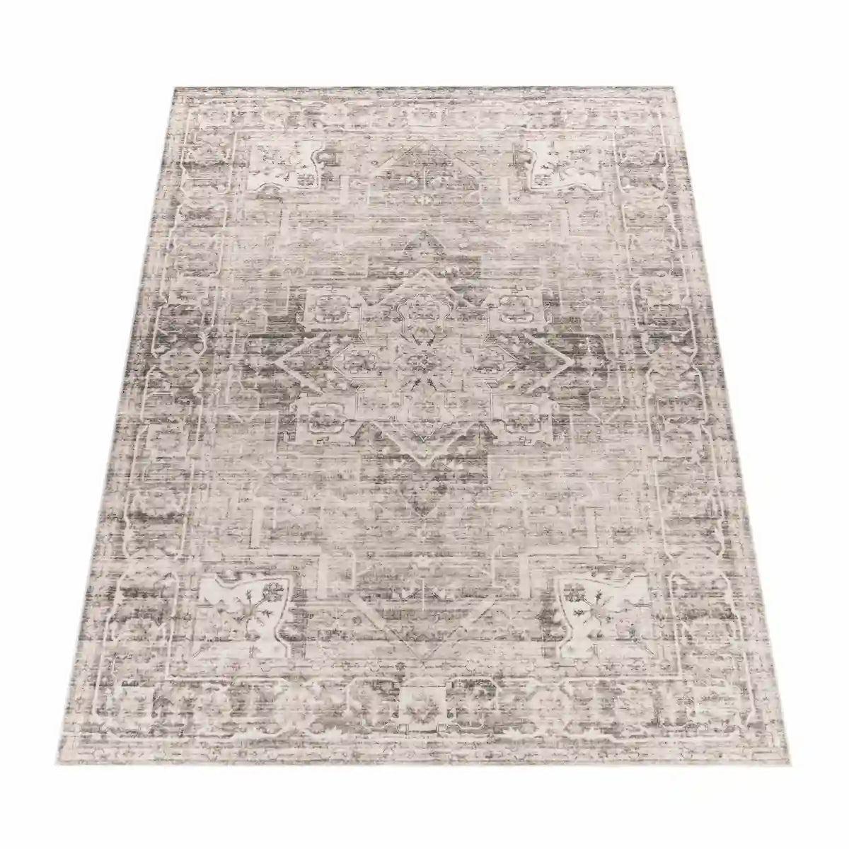 Tapis Vintage Soma Beige sur fond blanc