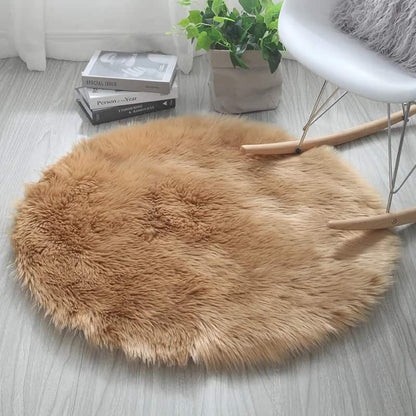 Tapis Rond Marron Clair - Hoca Design