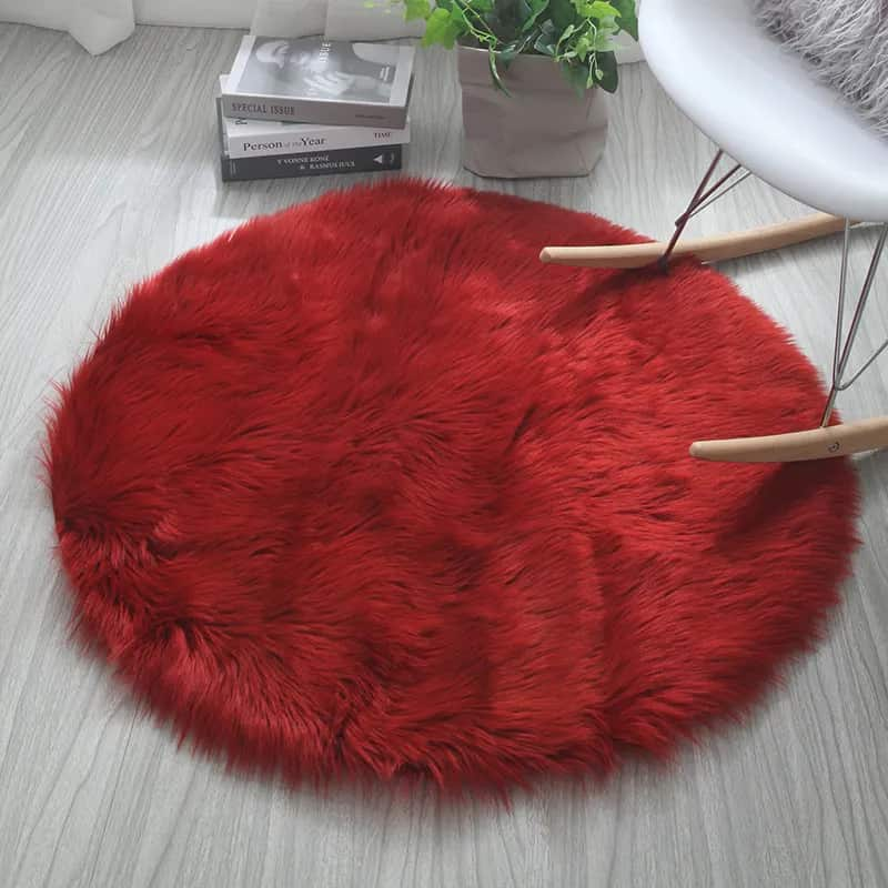 Tapis Rond Rouge - Hoca Design