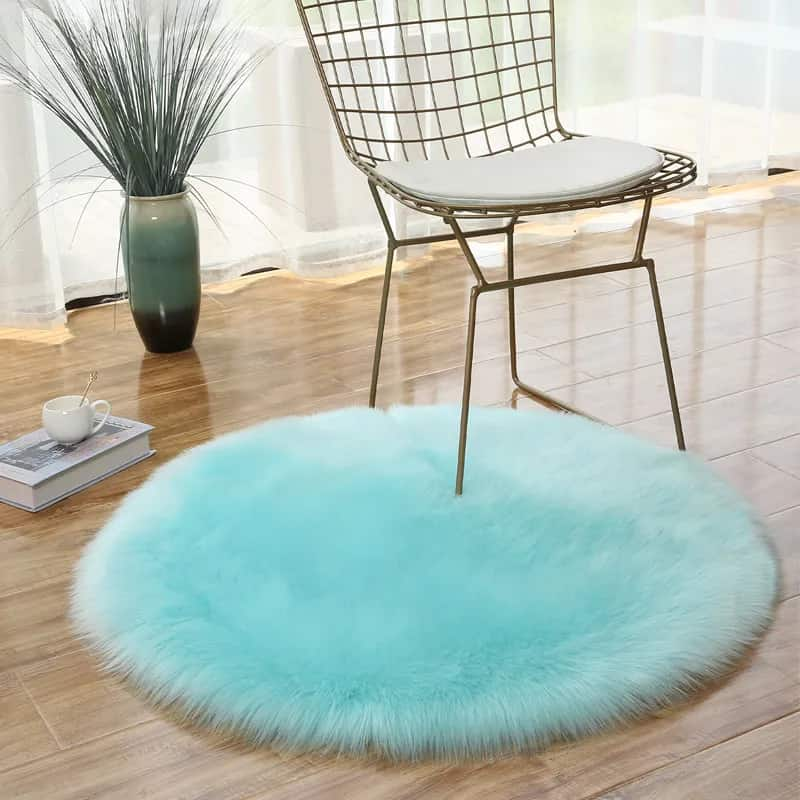 Tapis Rond Bleu Clair - Hoca Design