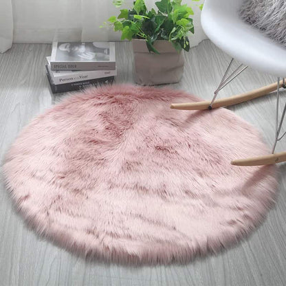 Tapis Rond Rose Clair - Hoca Design