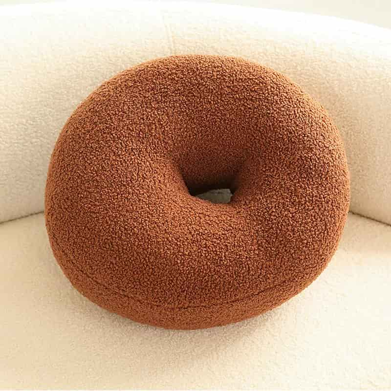 Coussin forme de donut - marron