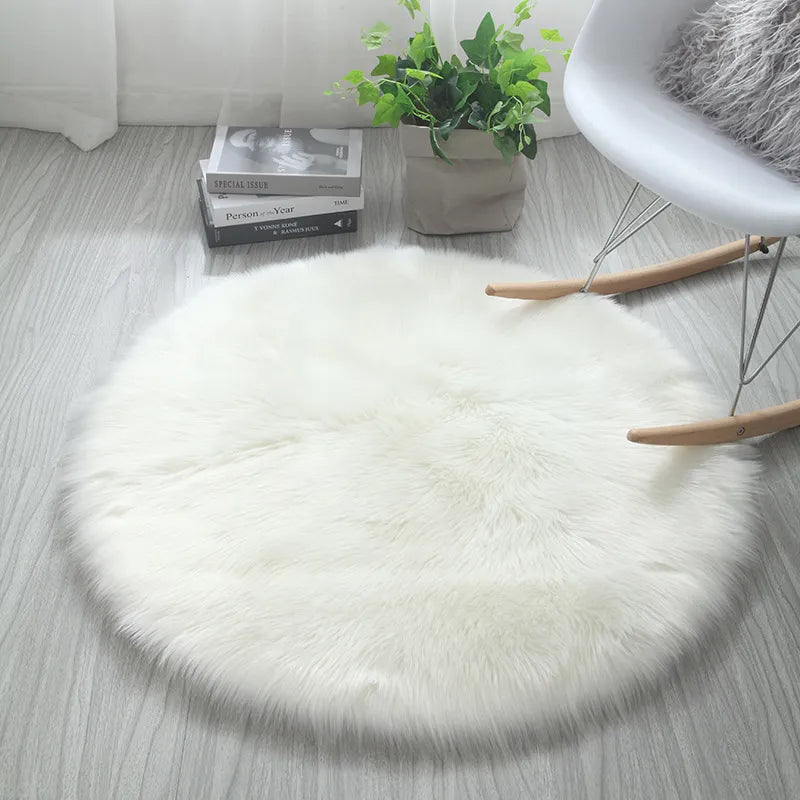 Tapis Rond Blanc - Hoca Design