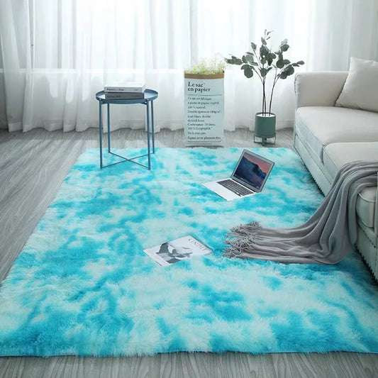 Tapis Bleu Cyan Tipo - Hoca Design