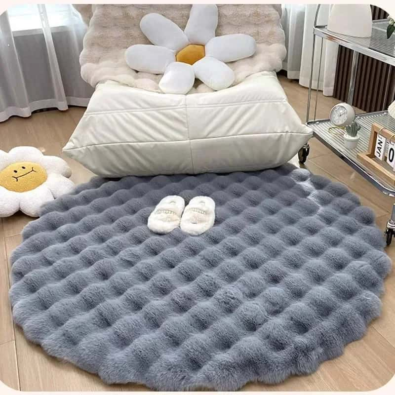 Tapis Rond Cosy Gris - Hoca Design