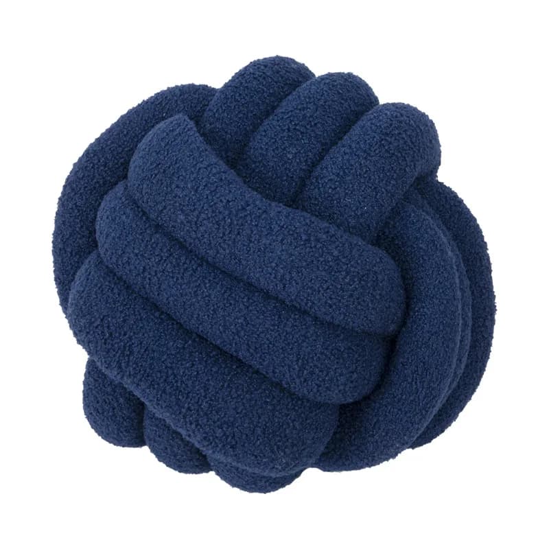 Coussin Noeud bleu marine design rond 