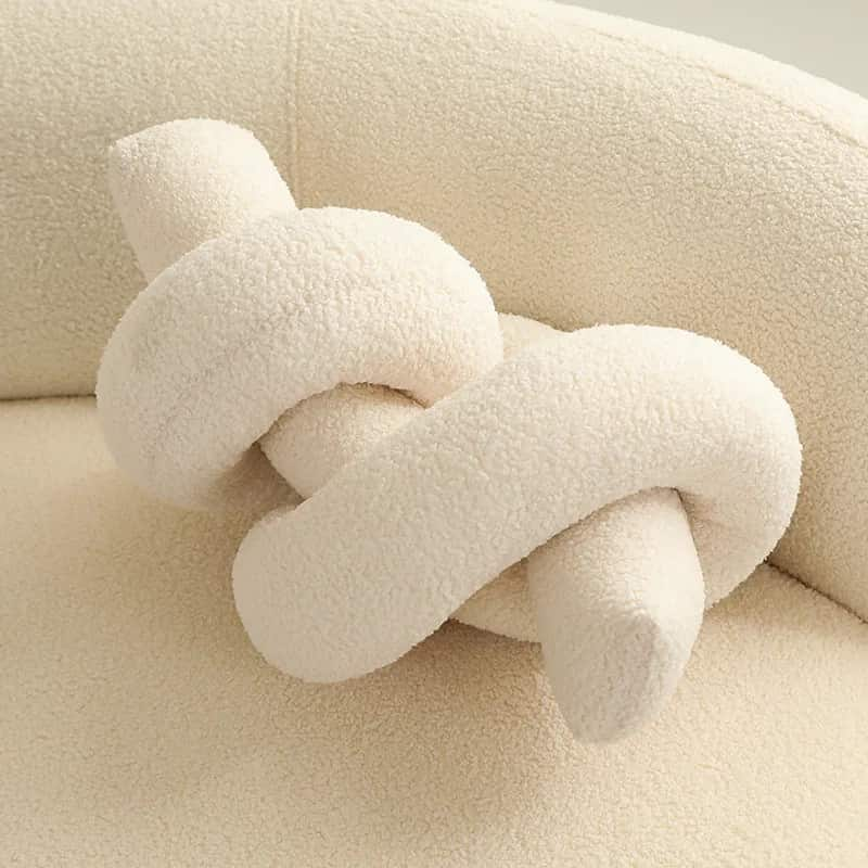 Coussin design original blanc Sypho