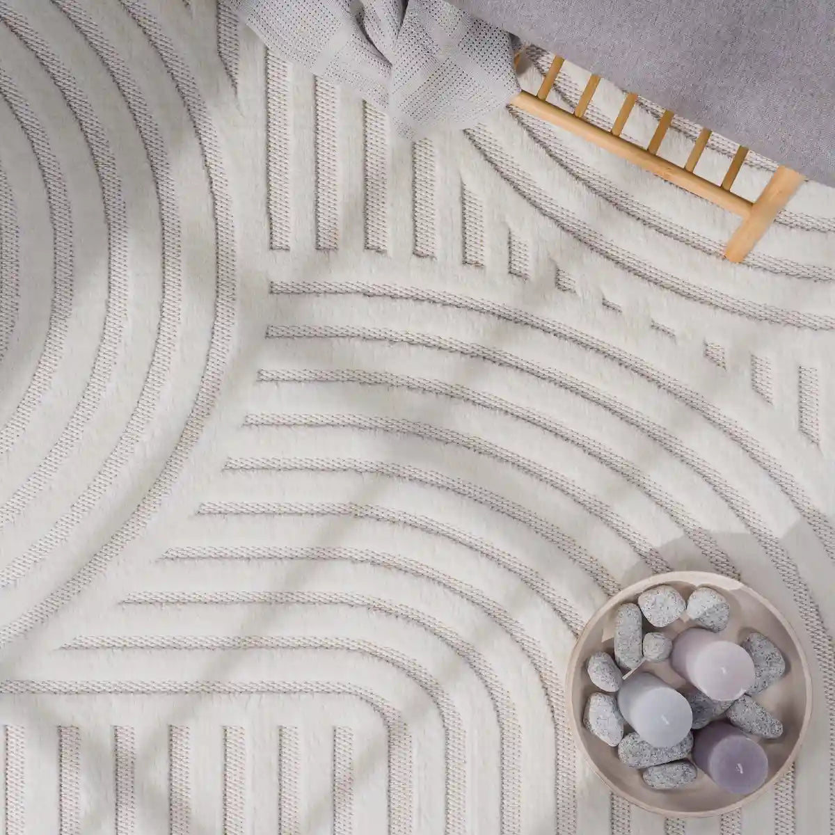 Détails Tapis Rond Scandinave Zola