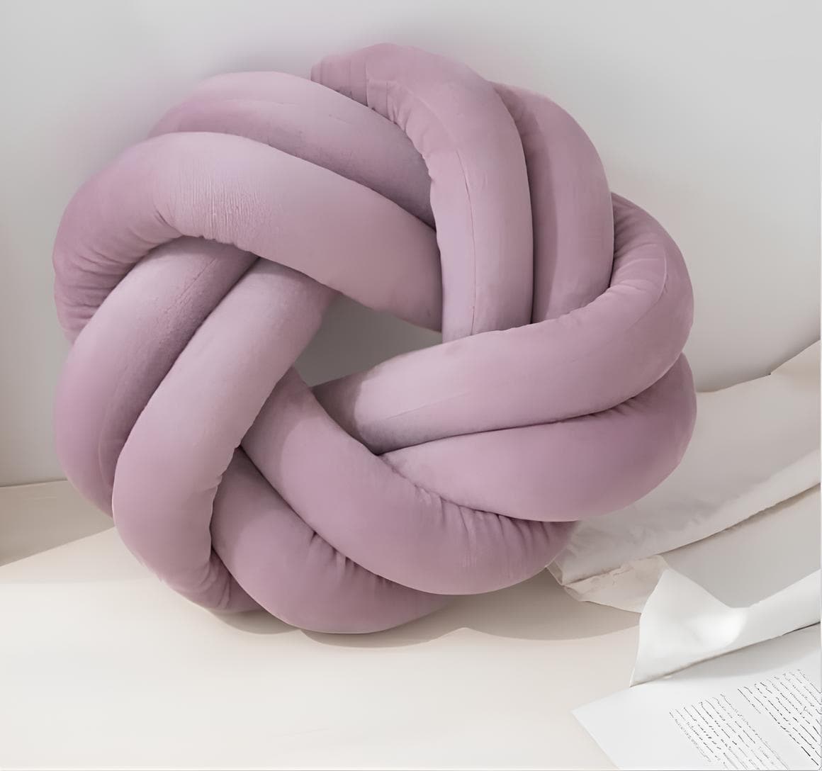 Coussin plat design noeud violet