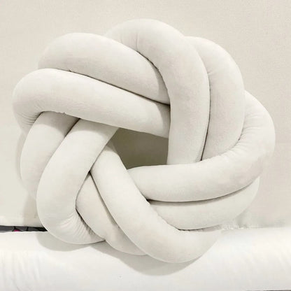 Coussin plat design noeud blanc