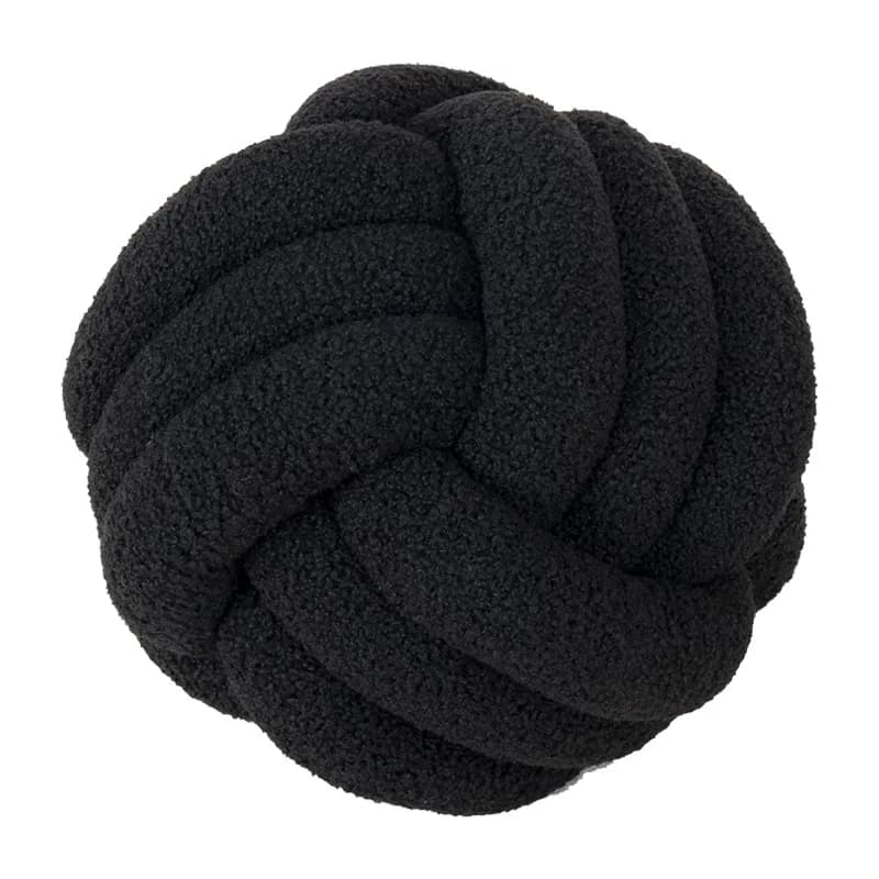 Coussin Noeud noir design rond 