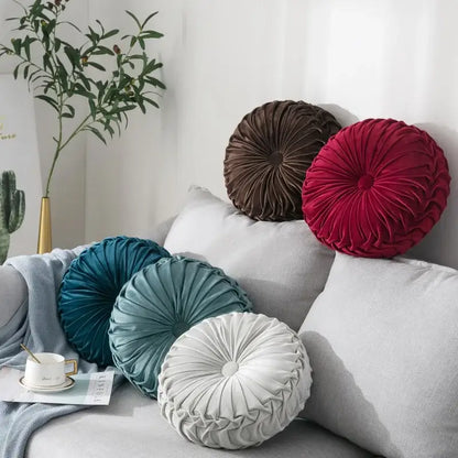 Coussin design velours tissu rond