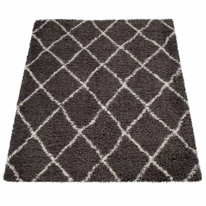 Tapis Berbère Sayna - Anthracite - Fond blanc