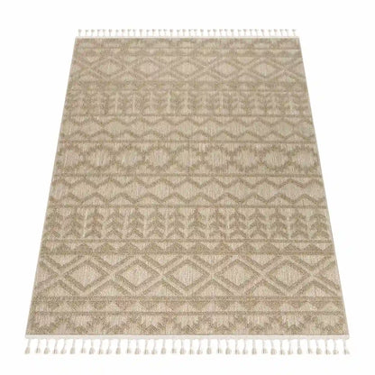 Tapis Berbère Tazirt Beige sur fond blanc