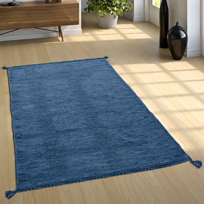 Tapis Berbère Uni Bleu