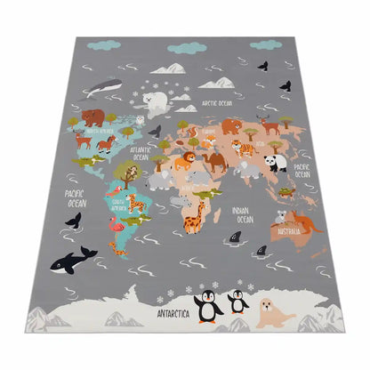 Tapis Carte du Monde Meno sur fond blanc