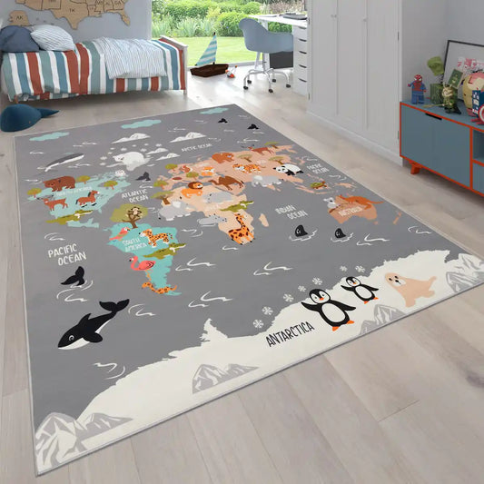 Tapis Carte du Monde Meno - Tapis Chambre Enfant