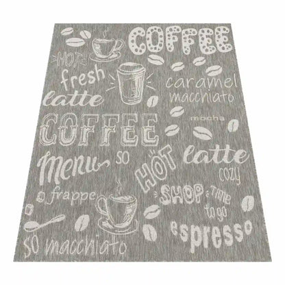 Tapis Cuisine Break Gris sur fond blanc