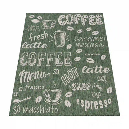 Tapis Cuisine Break Vert sur fond blanc