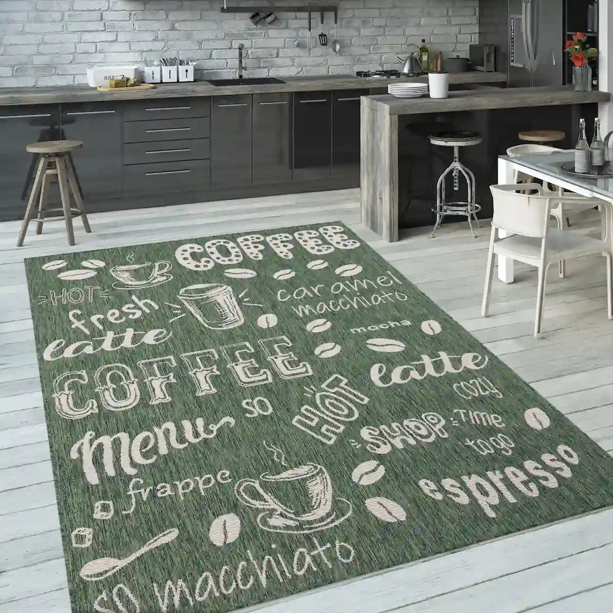 Tapis Cuisine Break Vert