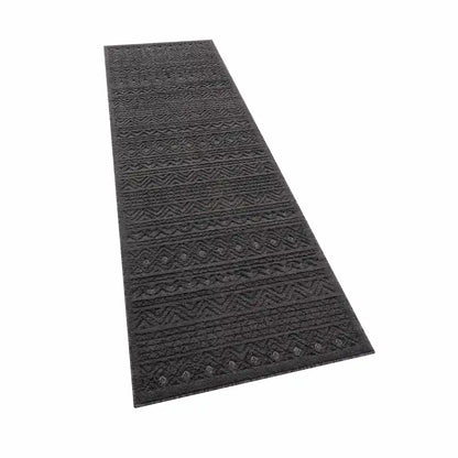 Tapis de Couloir Zagora Anthracite sur fond blanc