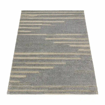 Tapis Design Alkena Gris sur fond blanc