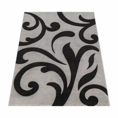 Tapis Design Aria Gris sur fond blanc