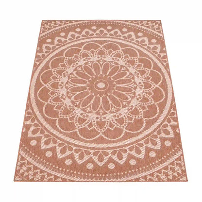 Tapis Design Rosas Abricot sur fond blanc