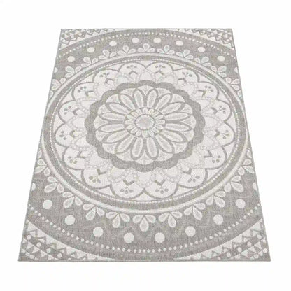Tapis Design Rosas Gris sur fond blanc