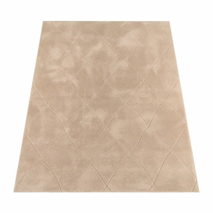 Tapis Doux Sofline Beige sur fond blanc