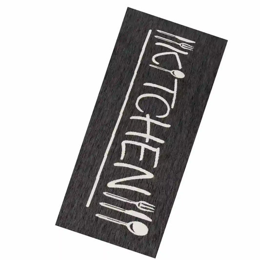 Tapis en Longueur Kitch Anthracite- Tapis de cuisine